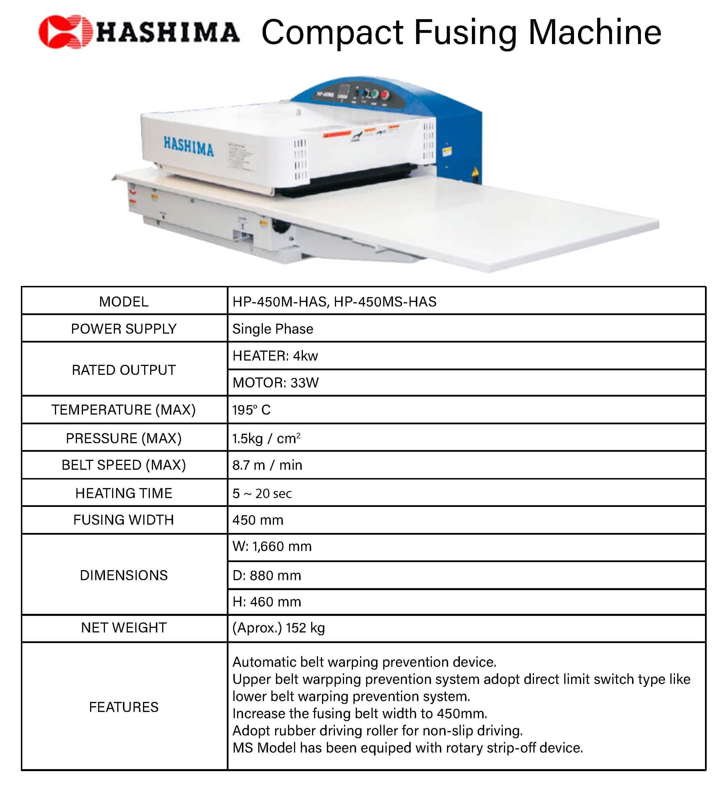 HASHIMA FUSING and INSPECTION MACHINES